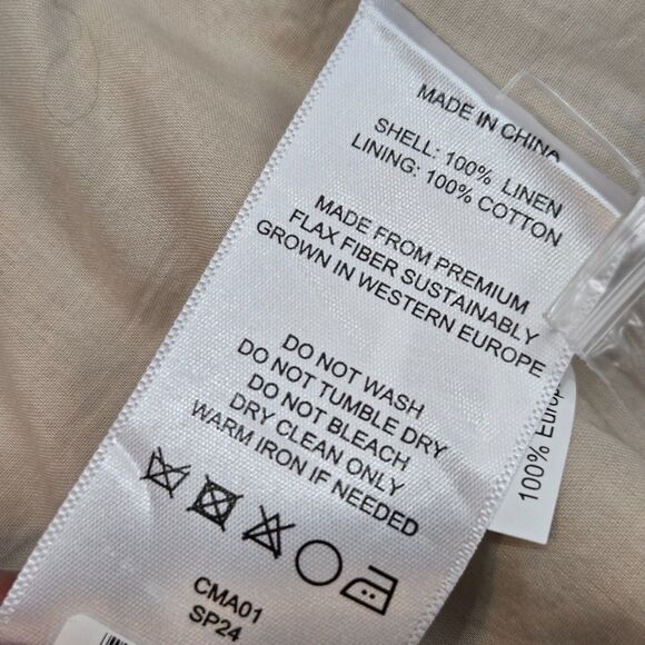 Quince Womens XL European Linen Structured Blazer Sand Jacket Clean Girl NWOT - Picture 10 of 13